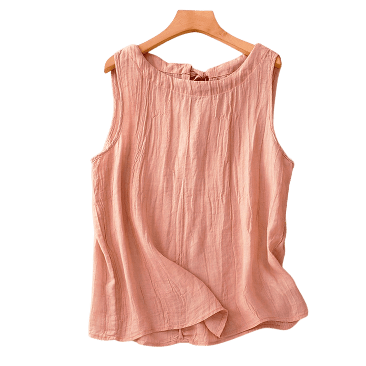 Kamizelka damska bez rękawów z koronką i marszczeniami w kolorze białym i Buddha Stones - image 5