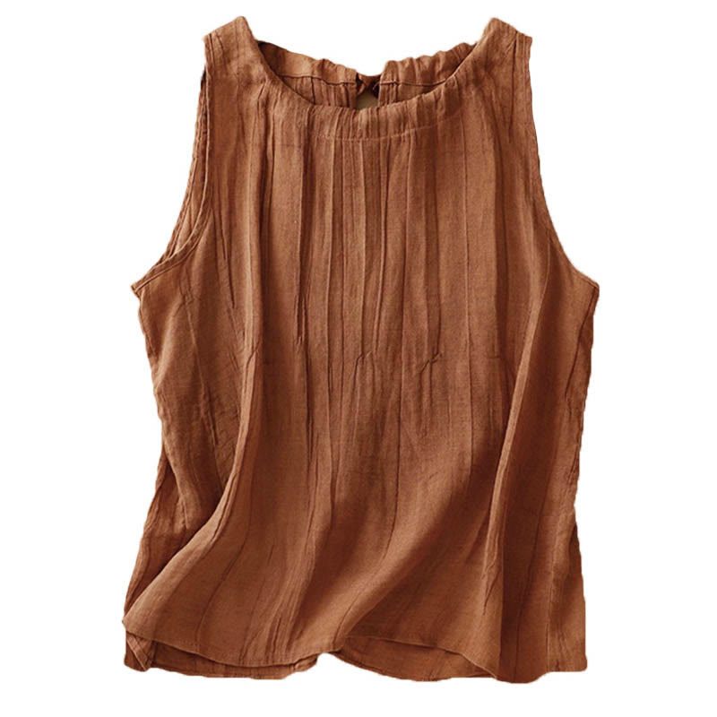 Kamizelka damska bez rękawów z koronką i marszczeniami w kolorze białym i Buddha Stones - image 22