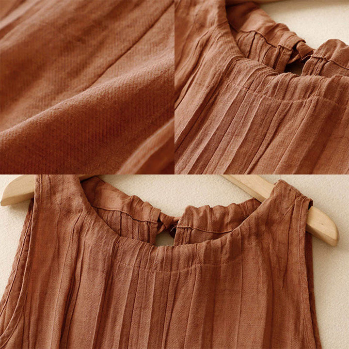 Kamizelka damska bez rękawów z koronką i marszczeniami w kolorze białym i Buddha Stones - image 19