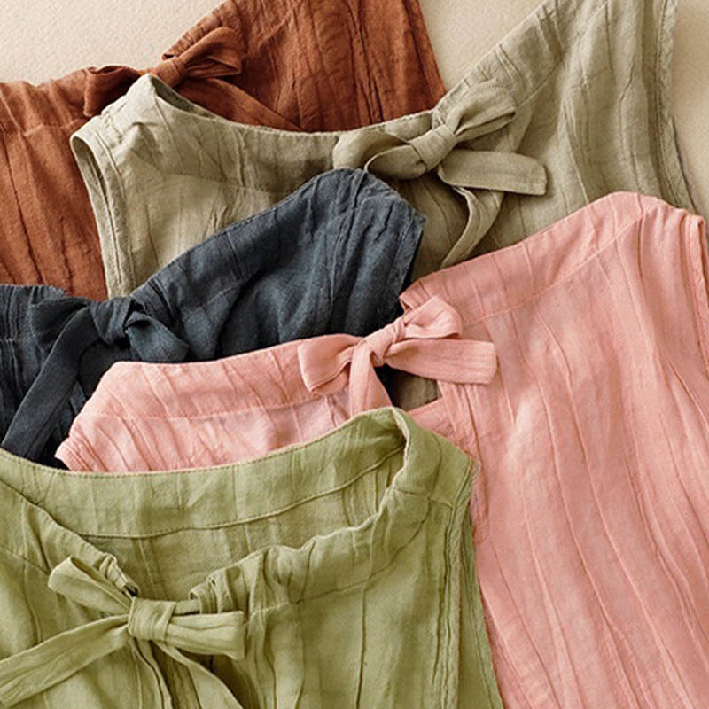 Kamizelka damska bez rękawów z koronką i marszczeniami w kolorze białym i Buddha Stones - image 7