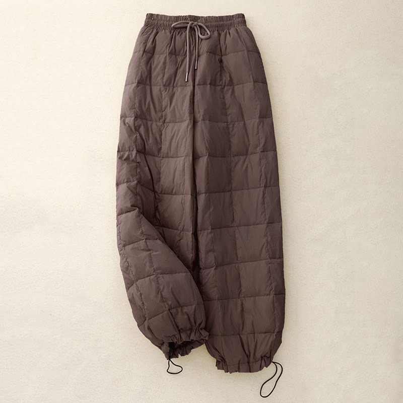 Damskie bawełniane spodnie zimowe z kieszeniami i ściągaczem w kształcie Buddha Stones - SaddleBrown - US8-10，UK/AU12-14，EU40-42 (2XL) - image 10