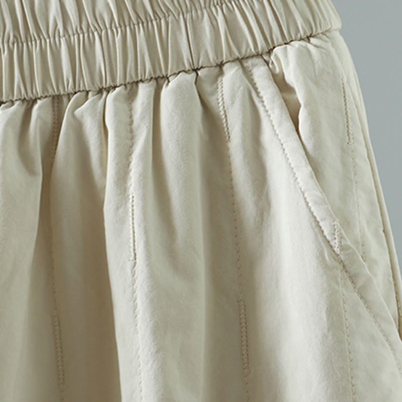 Damskie spodnie haremowe z bawełny Buddha Stones Winter Plain do kostek z kieszeniami - image 11