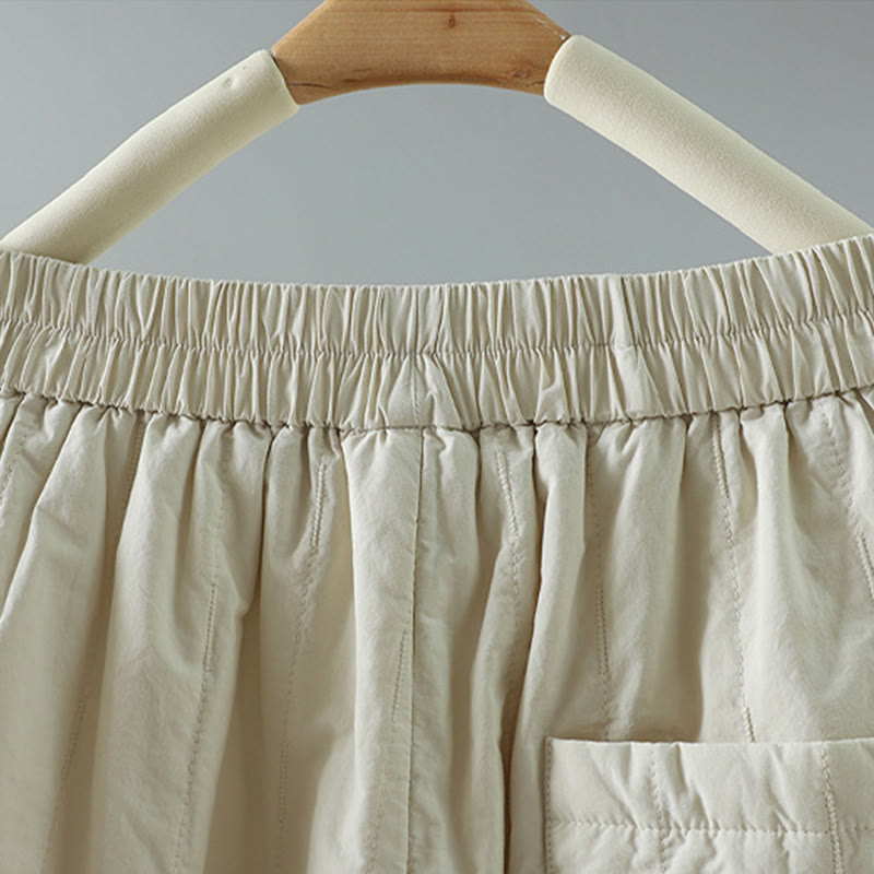 Damskie spodnie haremowe z bawełny Buddha Stones Winter Plain do kostek z kieszeniami - image 9