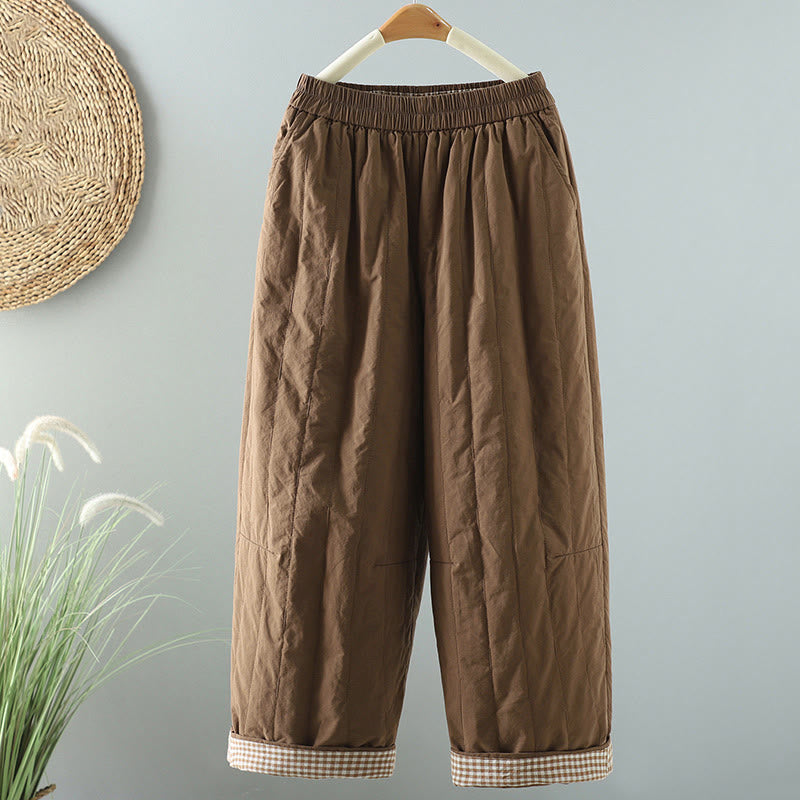 Damskie spodnie haremowe z bawełny Buddha Stones Winter Plain do kostek z kieszeniami - Peru - US8-10，UK/AU12-14，EU40-42 (2XL) - image 17