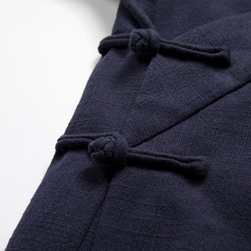 Buddha Stones, chińskie żaby, guziki, długi rękaw, otwarty przód, męska kurtka z bawełny i lnu, kimono - image 9