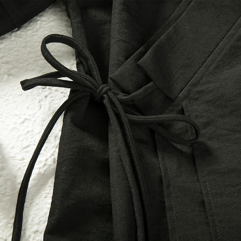 Męska kurtka kimono z długim rękawem i sznurowaniem z odkrytym przodem, z motywem kamieni Buddha Stones - image 3