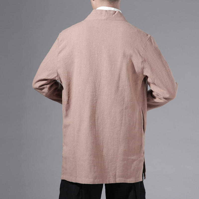 Buddha Stones, prosta, prosta, męska kurtka z długim rękawem, bawełniana, lniana, z otwartym przodem, kimono - image 24