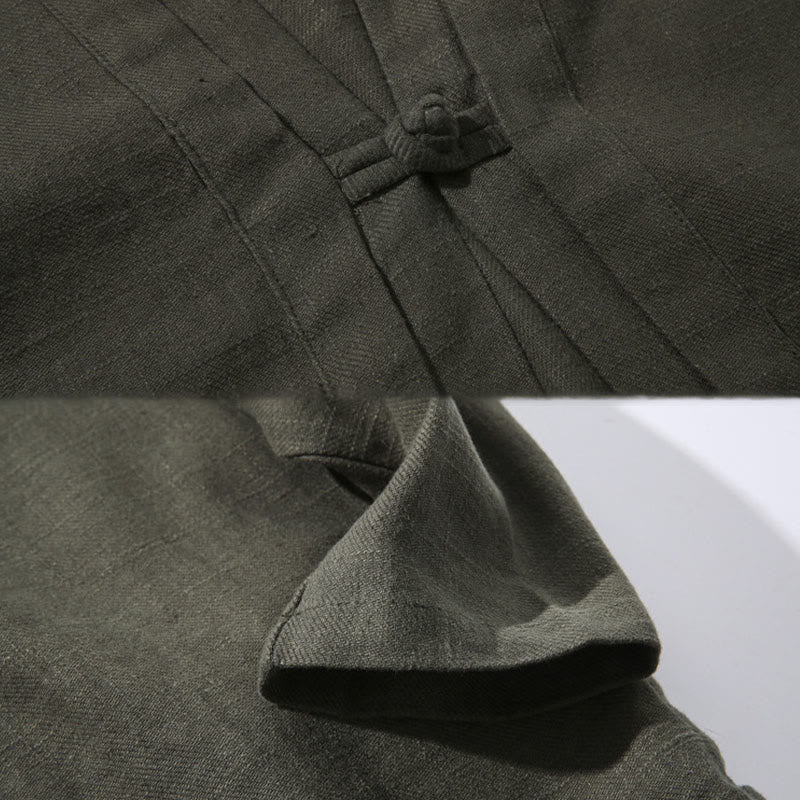 Buddha Stones, prosta, prosta, męska kurtka z długim rękawem, bawełniana, lniana, z otwartym przodem, kimono - image 8