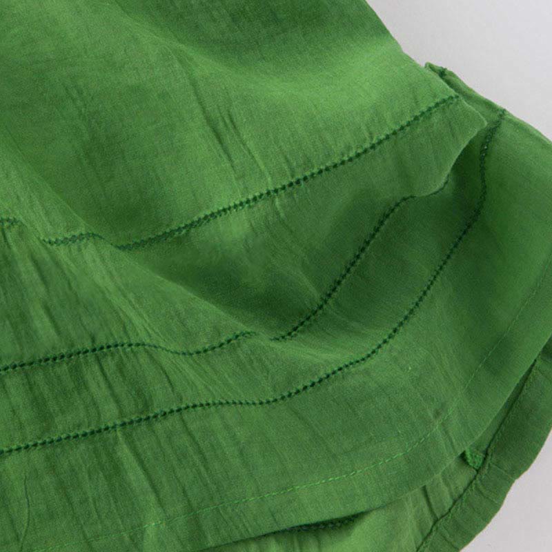 Letnia sukienka midi z bawełny z dekoltem w serek i krótkim rękawem "Buddha Stones" - image 3