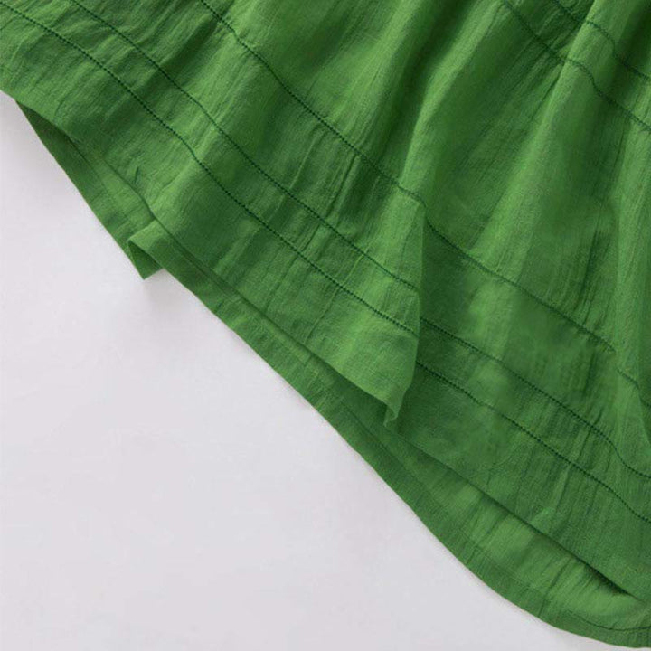 Letnia sukienka midi z bawełny z dekoltem w serek i krótkim rękawem "Buddha Stones" - image 6