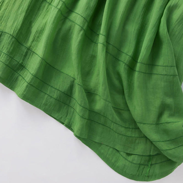 Letnia sukienka midi z bawełny z dekoltem w serek i krótkim rękawem "Buddha Stones" - image 13