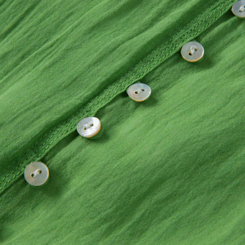 Letnia sukienka midi z bawełny z dekoltem w serek i krótkim rękawem "Buddha Stones" - image 2