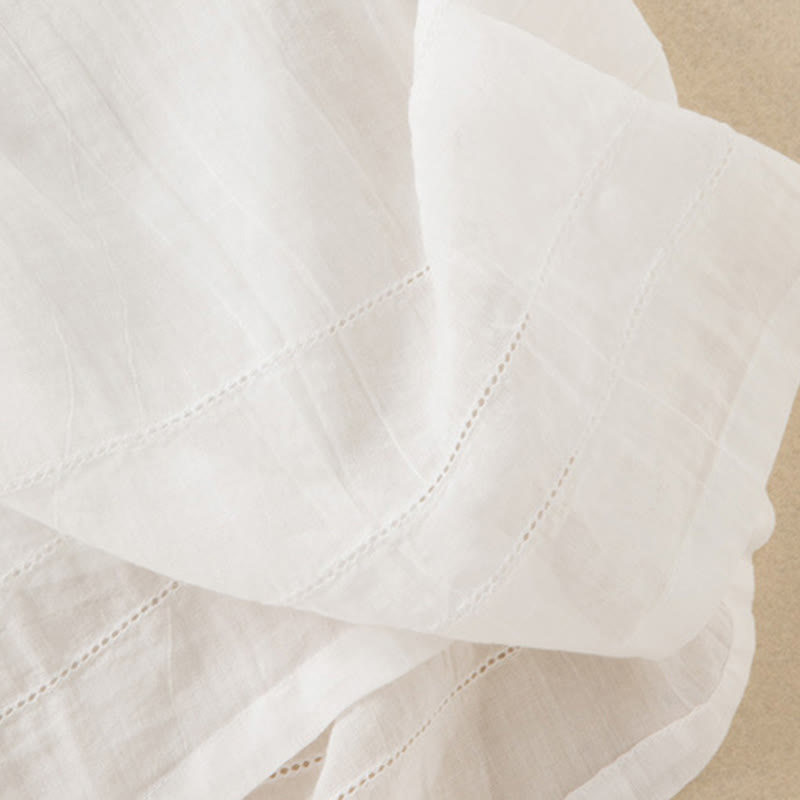 Letnia sukienka midi z bawełny z dekoltem w serek i krótkim rękawem "Buddha Stones" - image 36