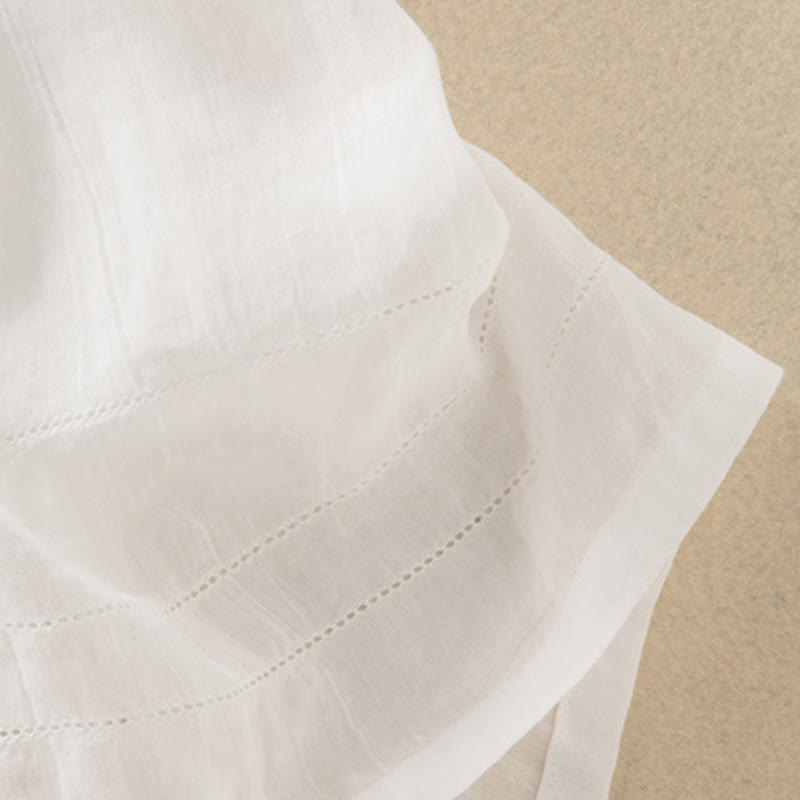 Letnia sukienka midi z bawełny z dekoltem w serek i krótkim rękawem "Buddha Stones" - image 32