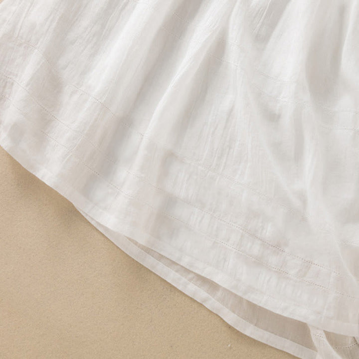 Letnia sukienka midi z bawełny z dekoltem w serek i krótkim rękawem "Buddha Stones" - image 26