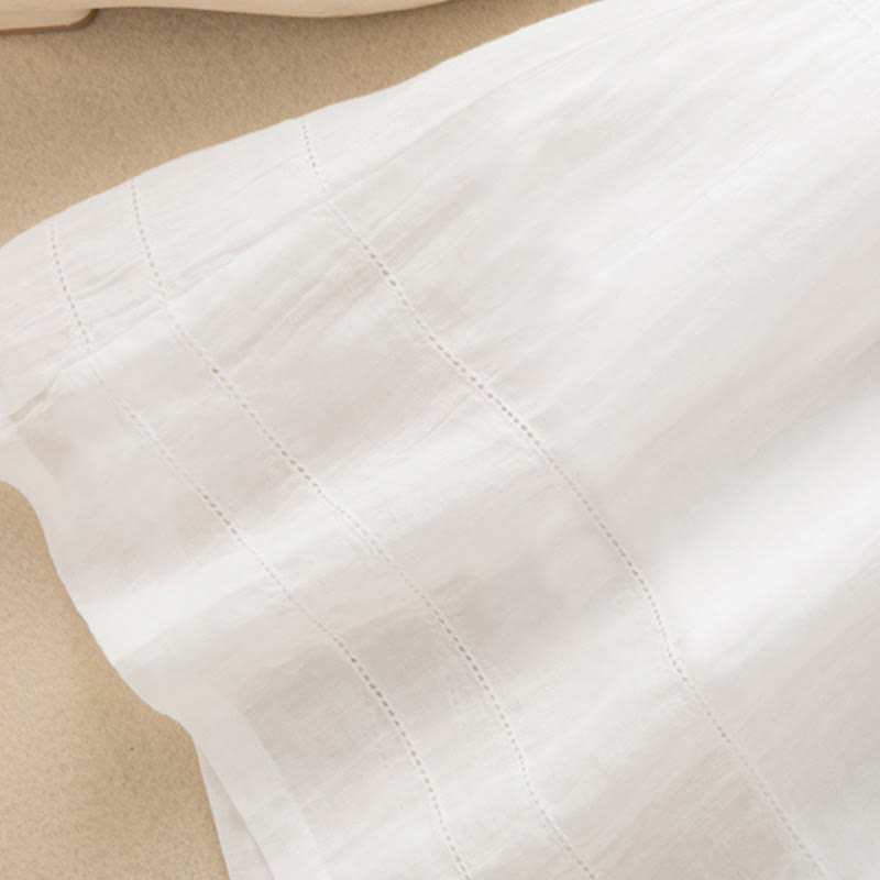 Letnia sukienka midi z bawełny z dekoltem w serek i krótkim rękawem "Buddha Stones" - image 30