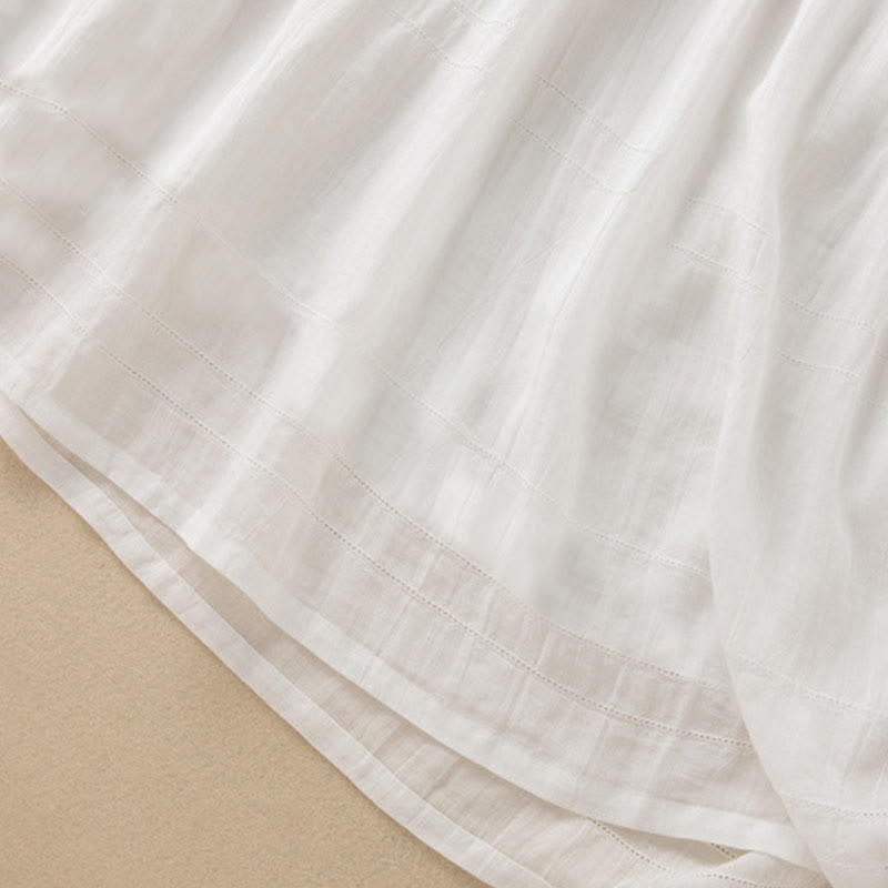 Letnia sukienka midi z bawełny z dekoltem w serek i krótkim rękawem "Buddha Stones" - image 29