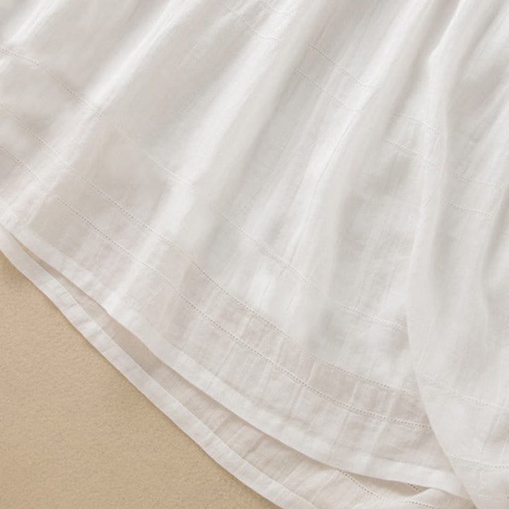 Letnia sukienka midi z bawełny z dekoltem w serek i krótkim rękawem "Buddha Stones" - image 29