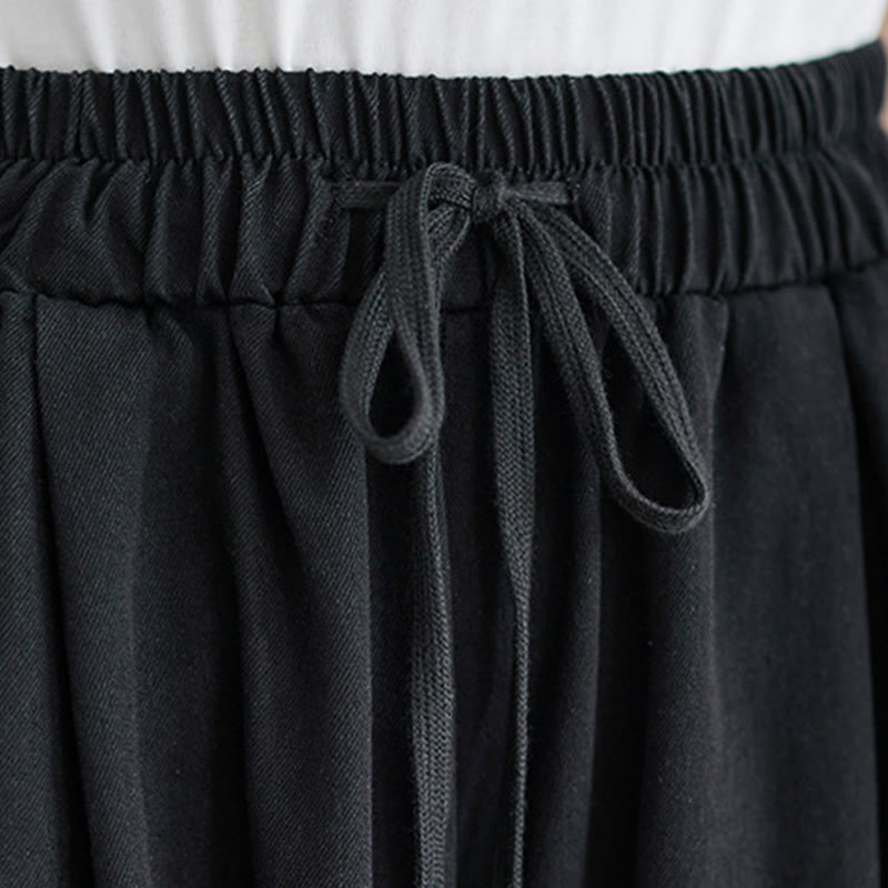 Spodnie damskie z szerokimi nogawkami i kieszeniami w stylu retro z Buddha Stones i rozcięciem na nogawce - image 13