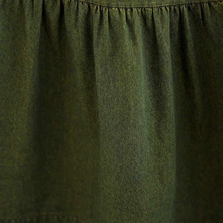 Sukienka maxi damska z długimi rękawami i kieszeniami, w kolorze ciemnooliwkowym z motywem Buddha Stones - image 11