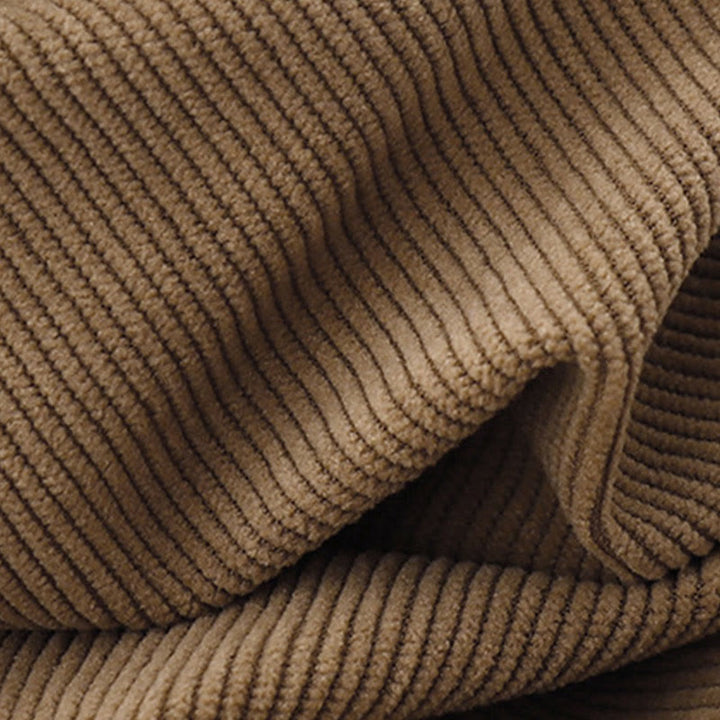 Sukienka midi z bufiastymi rękawami i sztruksowymi bufiastymi rękawami w kolorze jasnobrązowym z motywem Buddha Stones - image 10