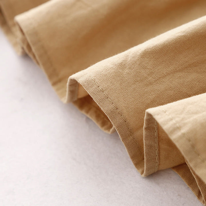 Sukienka midi Buddha Stones z długimi rękawami i prostymi klapami, z kieszeniami i wiosennymi wzorami - image 17