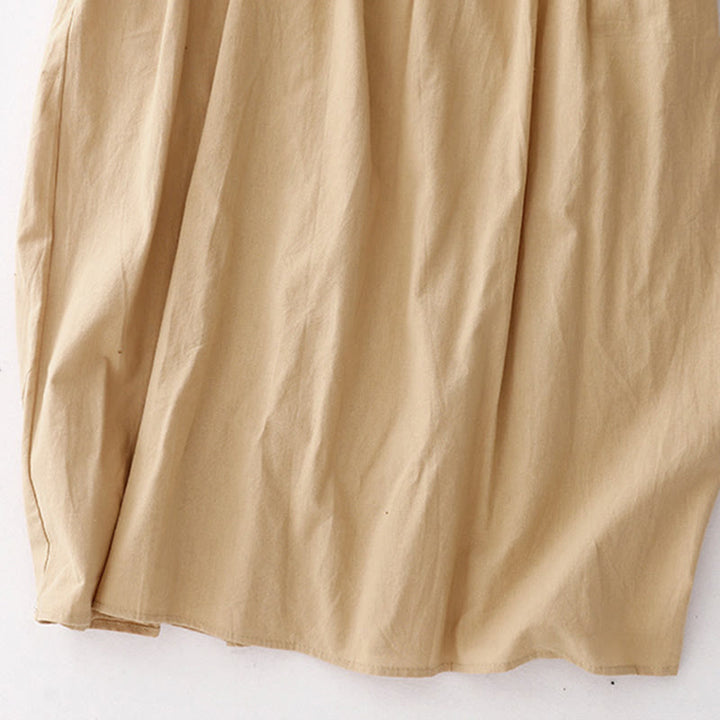 Sukienka midi Buddha Stones z długimi rękawami i prostymi klapami, z kieszeniami i wiosennymi wzorami - image 18