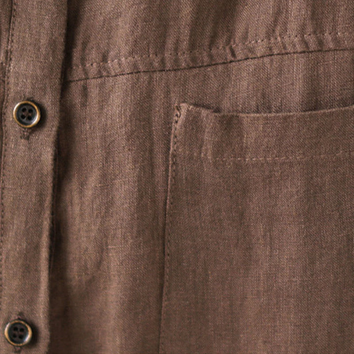 Koszula damska z długim rękawem z bawełny i lnu "Buddha Stones" w swobodnym, prostym kroju - image 15