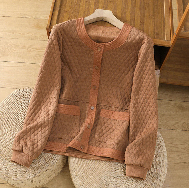 Kurtka damska z długim rękawem i kieszeniami z bawełny Buddha Stones Retro Plain - Czekolada - US12, UK/AU16, EU44 (3XL) - image 22