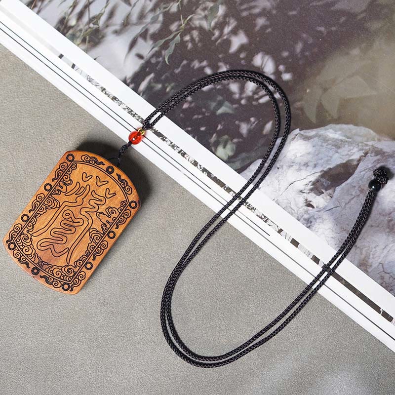 Naszyjnik z Buddha Stones z piorunem uderzonym w drewno Jujube, smok Yin Yang Bagua, ochrona - image 3