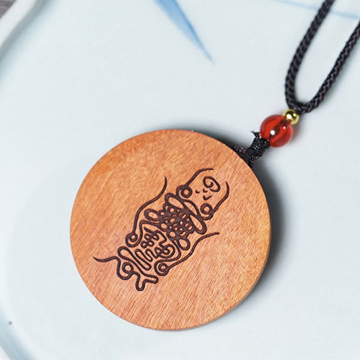 Naszyjnik z Buddha Stones z wisiorkiem z drewna Jujube uderzonego piorunem Yin Yang Bagua - image 13