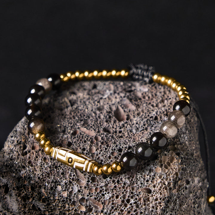 Bransoletka z Buddha Stones z uroczym wzorem kości i tygrysim okiem - image 7