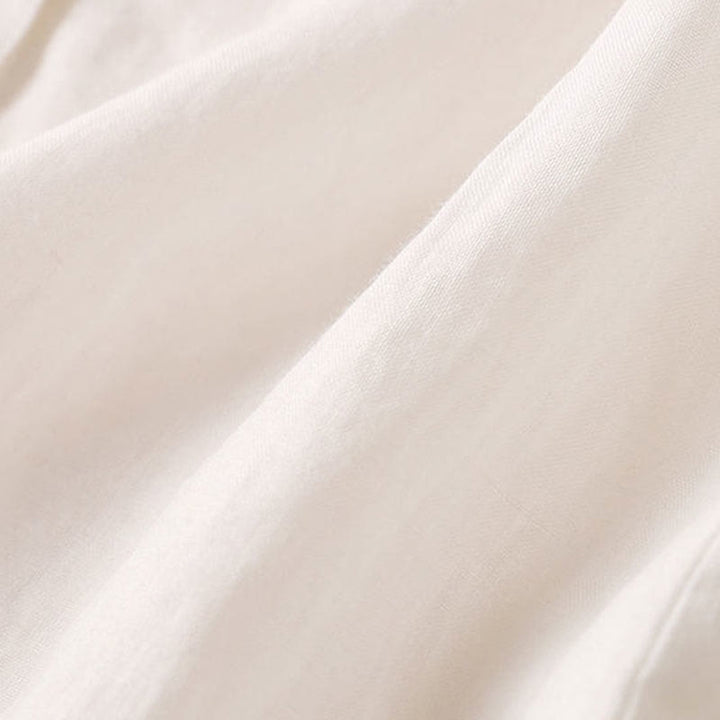 Koszula damska Buddha Stones Casual z dekoltem w serek i rękawami trzy czwarte, gładka, bawełniana i lniana - image 10