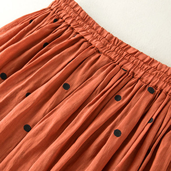 Spódnica plisowana damska w artystyczny wzór w kropki z Buddha Stones - image 38