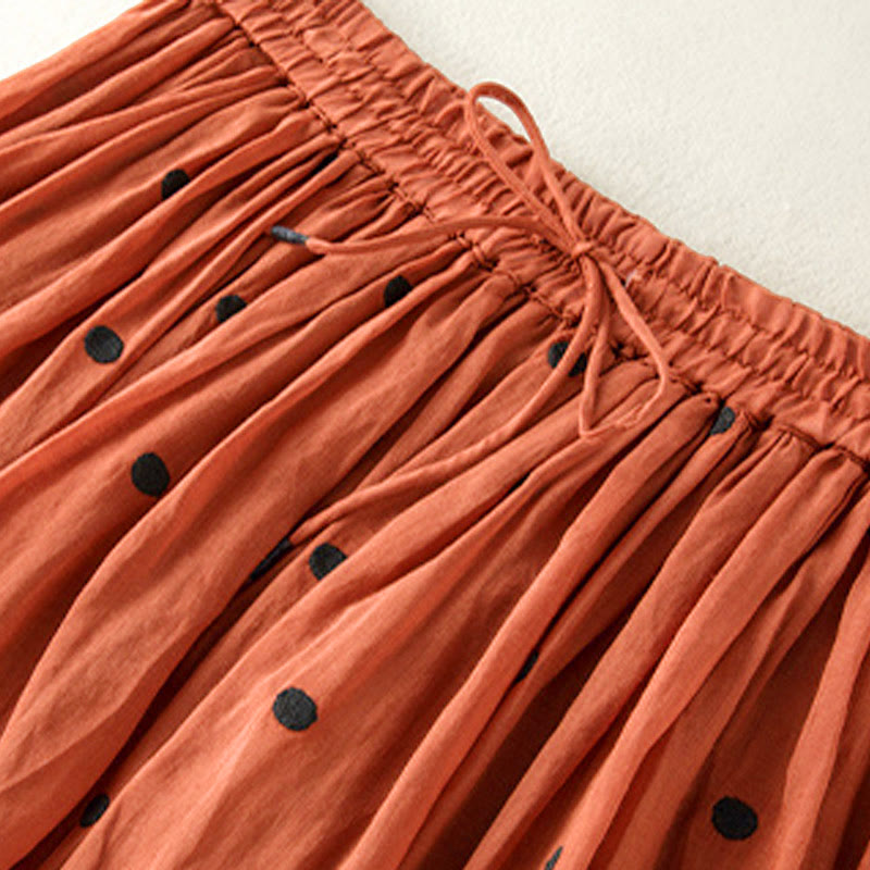 Spódnica plisowana damska w artystyczny wzór w kropki z Buddha Stones - image 39