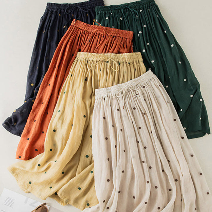 Spódnica plisowana damska w artystyczny wzór w kropki z Buddha Stones - image 31