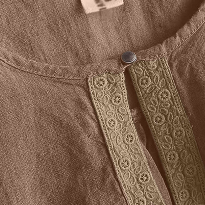 Koszula damska Buddha Stones, swobodna, gładka, z okrągłym dekoltem i rękawami trzy czwarte - image 8