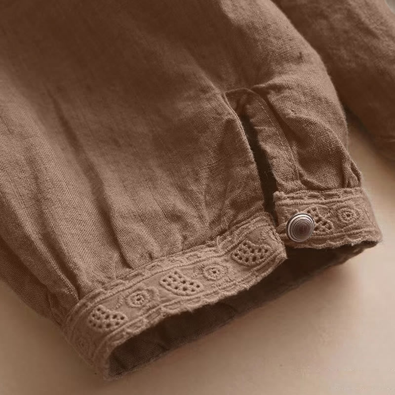 Koszula damska Buddha Stones, swobodna, gładka, z okrągłym dekoltem i rękawami trzy czwarte - image 6