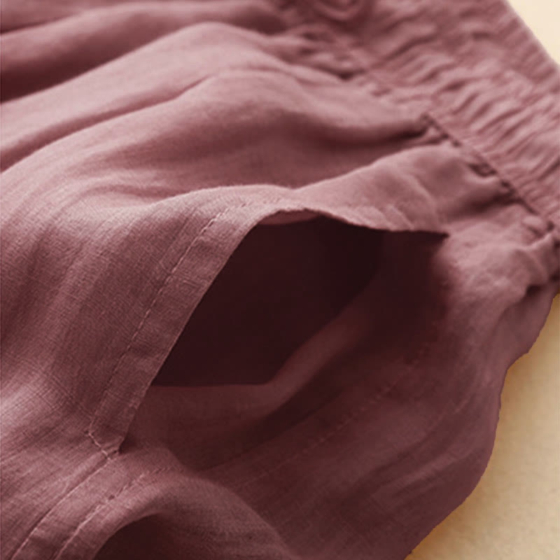 Buddha Stones damskie z kieszeniami i luźnymi, podwójnymi warstwami i długością 7-8. - image 18