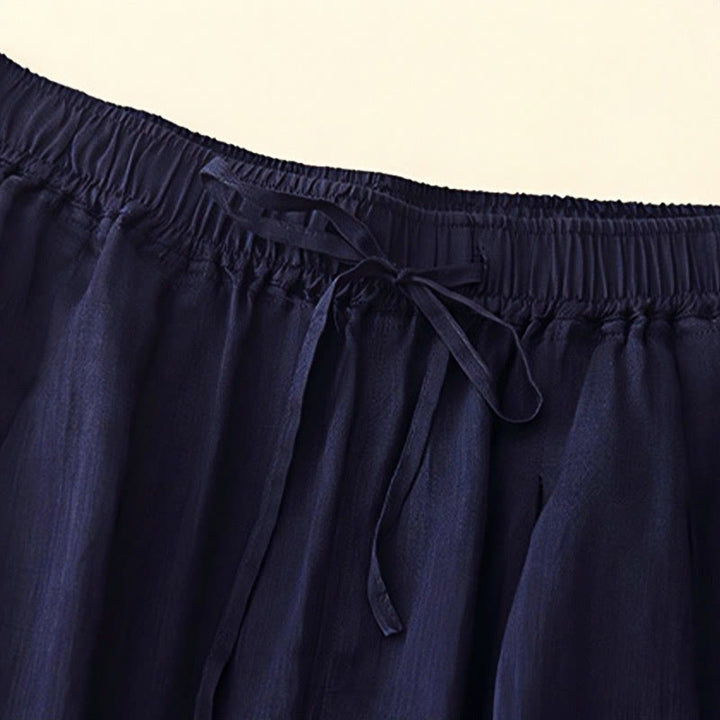 Buddha Stones damskie z kieszeniami i luźnymi, podwójnymi warstwami i długością 7-8. - image 7