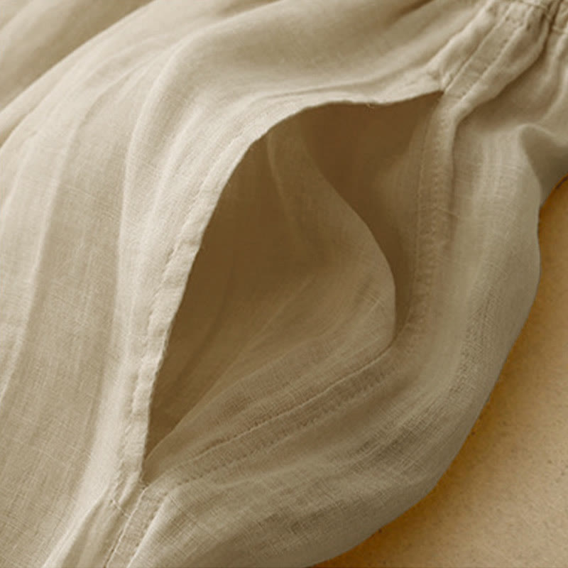 Buddha Stones damskie z kieszeniami i luźnymi, podwójnymi warstwami i długością 7-8. - image 23