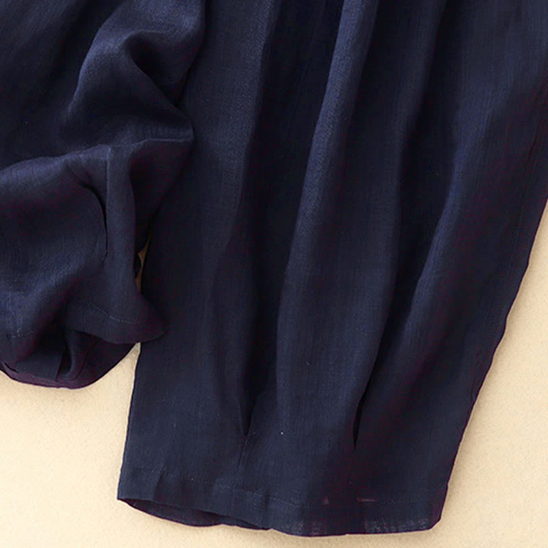 Buddha Stones damskie z kieszeniami i luźnymi, podwójnymi warstwami i długością 7-8. - image 10