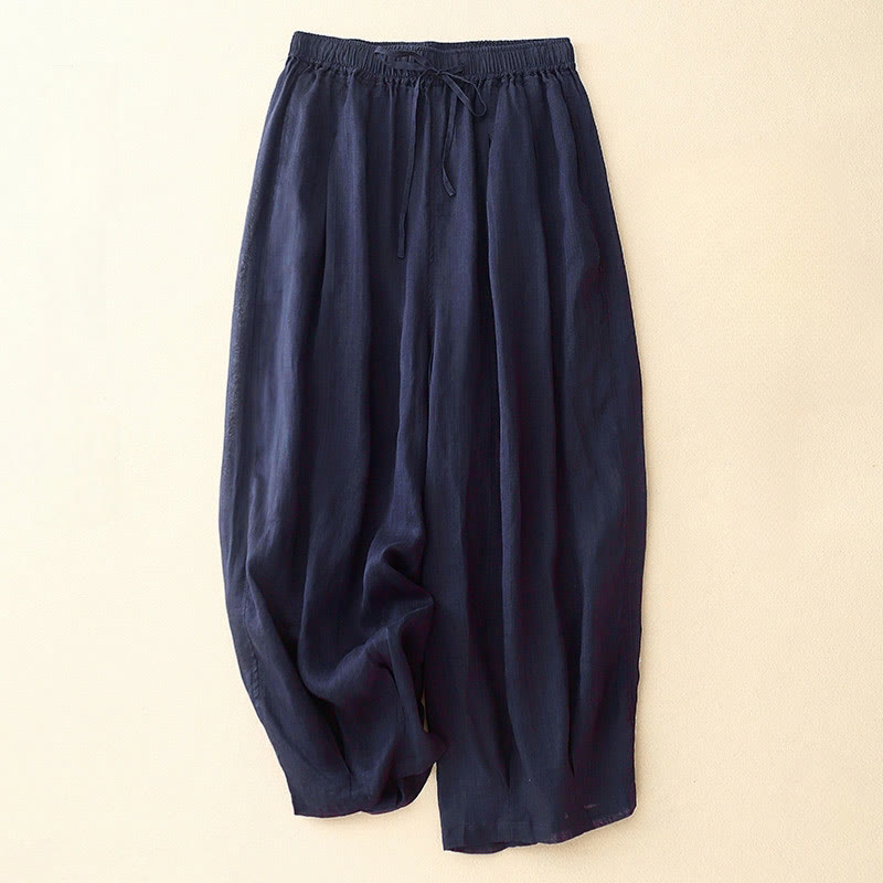 Buddha Stones damskie z kieszeniami i luźnymi, podwójnymi warstwami i długością 7-8. - MidnightBlue - US8-10，UK/AU12-14，EU40-42 (2XL) - image 6