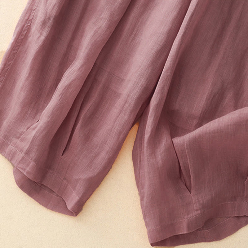 Buddha Stones damskie z kieszeniami i luźnymi, podwójnymi warstwami i długością 7-8. - image 19