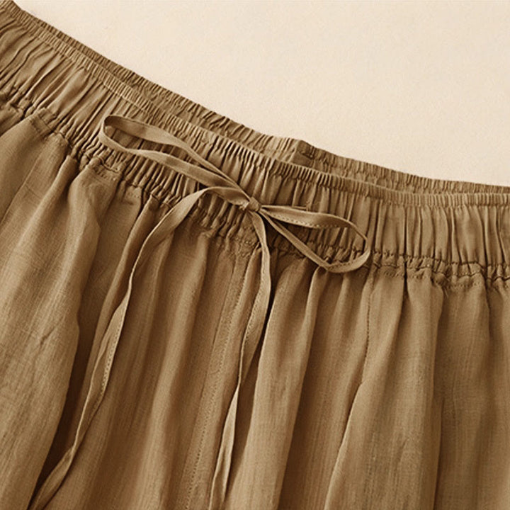 Buddha Stones damskie z kieszeniami i luźnymi, podwójnymi warstwami i długością 7-8. - image 4