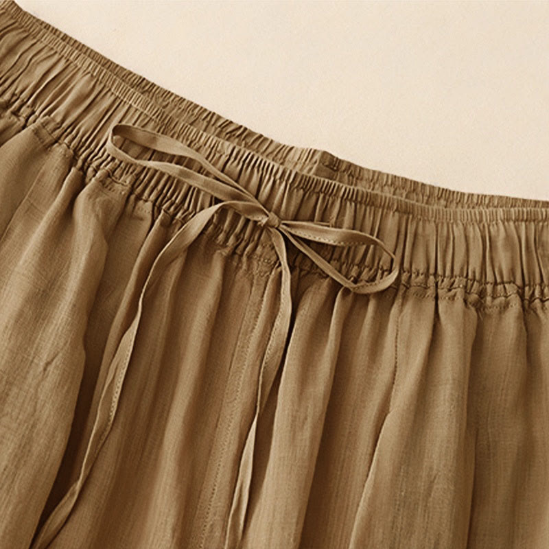 Buddha Stones damskie z kieszeniami i luźnymi, podwójnymi warstwami i długością 7-8. - image 4