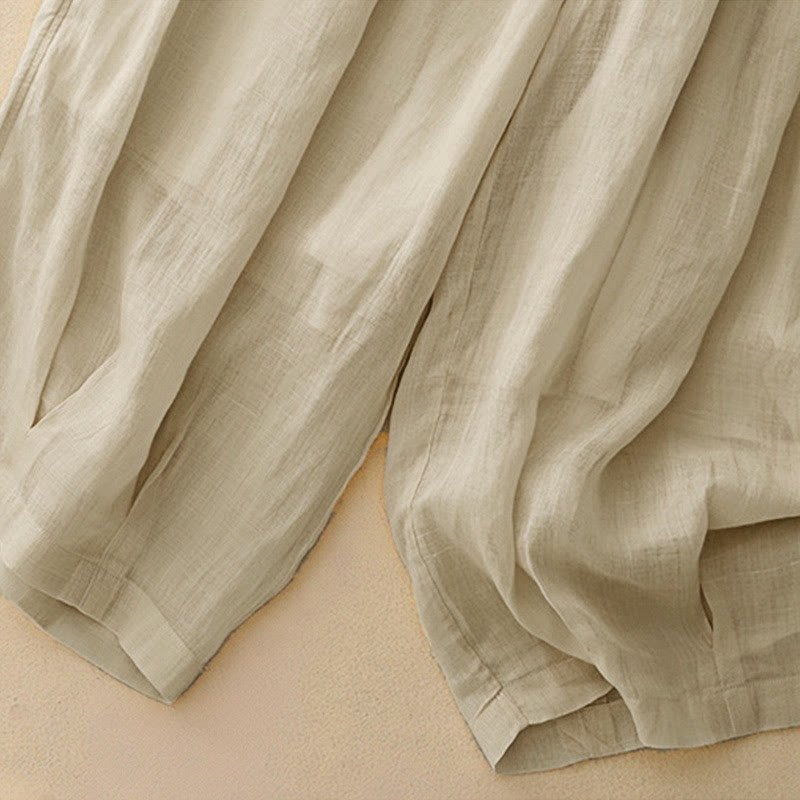 Buddha Stones damskie z kieszeniami i luźnymi, podwójnymi warstwami i długością 7-8. - image 26