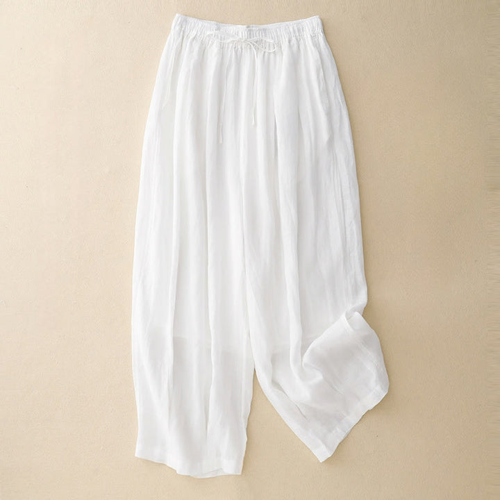 Buddha Stones damskie z kieszeniami i luźnymi, podwójnymi warstwami i długością 7-8. - Biały - US8-10，UK/AU12-14，EU40-42 (2XL) - image 11