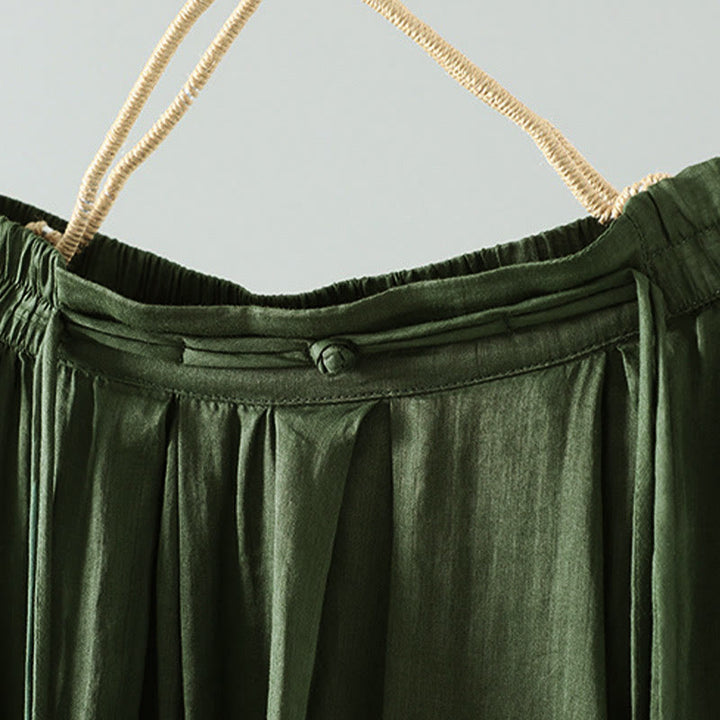 Spódnica damska z frędzlami w kolorze letnich Buddha Stones w stylu retro z kieszeniami - image 14