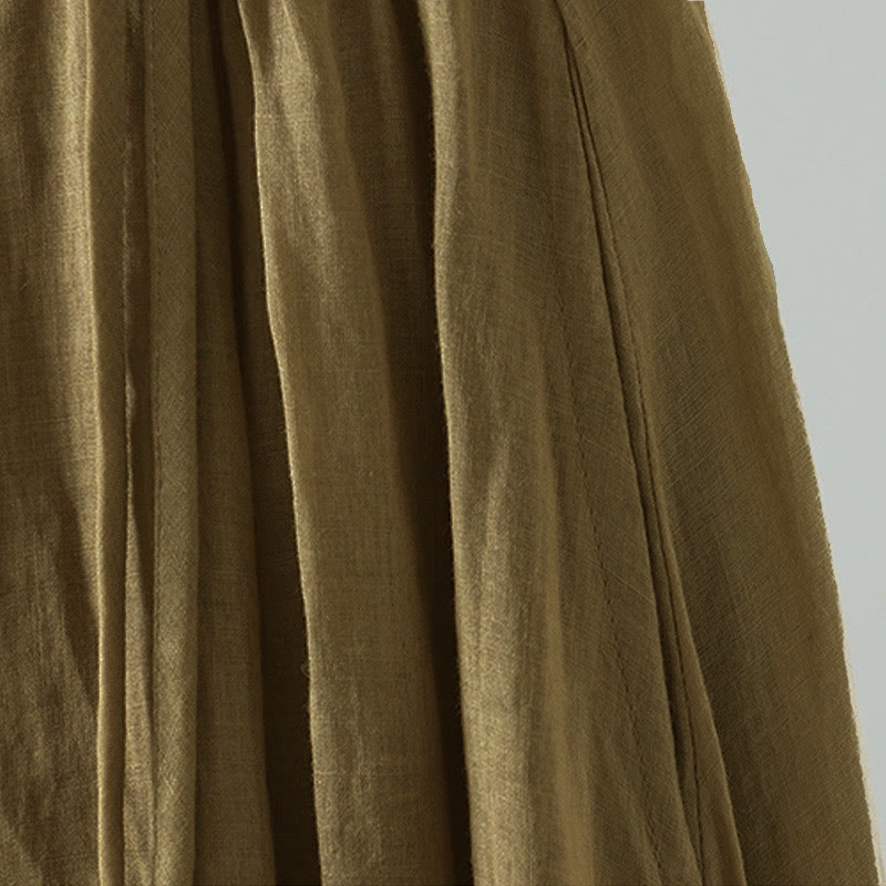 Spódnica damska z frędzlami w kolorze letnich Buddha Stones w stylu retro z kieszeniami - image 2